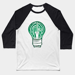 Light Bulb Emerald Green Shadow Silhouette Anime Style Collection No. 430 Baseball T-Shirt